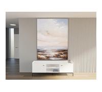 Tableau peinture à l'huile sur toile,peinte à la main avec cadre en bois blanc - Longueur 150 x Hauteur 200 x Profondeur 4 cm - -