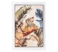 Tableau peinture à l'huile sur toile,peinte murale avec cadre en bois noir - Longueur 80 x Profondeur 3.5 x Hauteur 120 cm - PEGANE - Noir