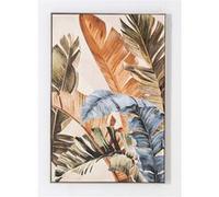 Tableau peinture à l'huile sur toile, peinte murale avec cadre en bois noir - Longueur 80 x Profondeur 3.5 x Hauteur 120 cm - -