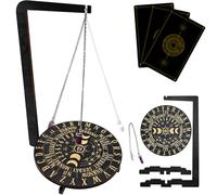 Tableau pendule avec cristal - Support de pendule de radiesthésie en bois pour la pratique spirituelle, facile à assembler et à utiliser, guide inclus pour une décoration d'atmosphère apaisante