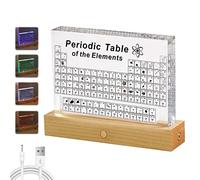 Tableau périodique avec de vrais 83 éléments à l'intérieur & 7 couleurs de LED Présentoir de Tableau périodique en Acrylique Tableau périodique pour Le Décor Cadeaux Artisanaux Étudiants Enseignant