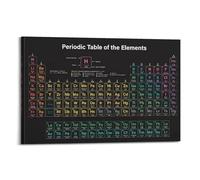 Tableau périodique d'éléments chimiques Poster noir Fond noir Peinture décorative Toile Art mural Salon Poster Chambre Peinture d'art mural Impression d'image moderne Décoration de salle familiale 100