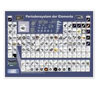 Tableau périodique des éléments (allemand) Poster de Planet Poster Editions 70 x 50 cm Bleu Tableaux Décoration murale