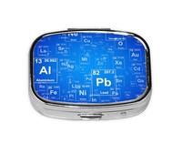 Tableau périodique des éléments amusant pour professeur de sciences, boîte à pilules Meta à 2 compartiments, organiseur portable