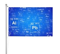 Tableau périodique des éléments amusants pour professeur de sciences,Drapeau de jardin, bannière décorative, drapeau double face, 2 x 3 pieds, pour extérieur et intérieur