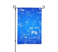 Tableau périodique des éléments amusants pour professeur de sciences, drapeau de jardin d'été double face de 12 x 18 pouces pour l'extérieur