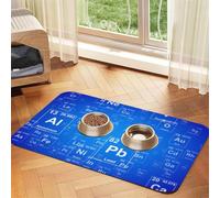 Tableau périodique des éléments Amusants pour Professeur de Sciences,Tapis d'alimentation pour Animaux de Compagnie, Sets de Table en Cuir PU pour Chats et Chiens,40x60cm
