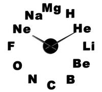 Tableau périodique des éléments - Horloge murale géante à faire soi-même - Chimie - Science - Miroir autocollants - Sans cadre - Grande montre murale - Décoration de salle de classe (noir, 94 cm)