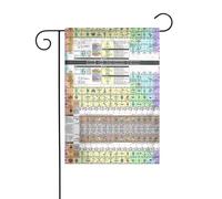 Tableau périodique des éléments imprimés drapeaux de jardin double face, 30,5 x 45,7 cm, anniversaire, mariage, vacances, cour, extérieur, décoration extérieure