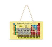 Tableau périodique des éléments sur jaune avec chiffres atomiques, noms, panneau de porte en PVC à suspendre, panneau de bienvenue 35,1 x 24,9 cm pour porche, jardin, cour, maison, avant de ferme