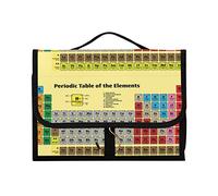 Tableau périodique des éléments sur jaune avec chiffres atomiques, noms, trousse de toilette à suspendre, trousse de toilette, organisateur de maquillage, étui de rangement portable avec crochet
