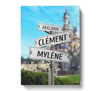 Tableau Personnalisé Couple Panneaux Prénoms Disney Décoration Murale de Salon | Idée de Cadeau Personnalisé Femme ou Homme | Cadre Personnalisé pour Anniversaire | Objet Personnalisé avec Prénom