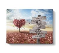 Tableau Personnalisé Famille arbre coeur couleur pour Décoration Murale de Salon | Idée de Cadeau Personnalisé Femme ou Homme | Cadre Personnalisé pour Anniversaire | Objet Personnalisé avec Prénom