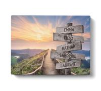 Tableau Personnalisé Famille Chemin Montagne pour Décoration Murale de Salon | Idée de Cadeau Personnalisé Femme ou Homme | Cadre Personnalisé pour Anniversaire | Objet Personnalisé avec Prénom