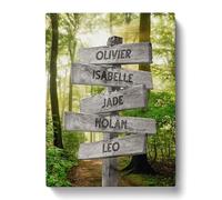 Tableau Personnalisé Famille Forêt Rayon Soleil pour Décoration Murale de Salon | Idée de Cadeau Personnalisé Femme ou Homme | Cadre Personnalisé pour Anniversaire | Objet Personnalisé avec Prénom
