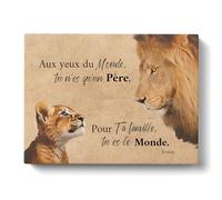 Tableau Personnalisé Famille Lion Père fils fille enfants pour Décoration Murale de Salon | Idée de Cadeau Personnalisé Homme | Cadre Personnalisé pour Anniversaire | Objet Personnalisé avec Prénom