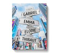 Tableau Personnalisé Famille Time Square Couleur pour Décoration Murale de Salon | Idée de Cadeau Personnalisé Femme ou Homme | Cadre Personnalisé pour Anniversaire | Objet Personnalisé avec Prénom