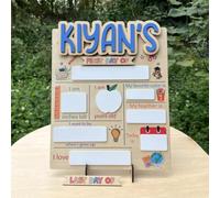 Tableau personnalisé Premier jour d'école, panneau interchangeable Premier et Dernier jour d'école, panneau de nom personnalisé réutilisable, effaçable à sec, tableau noir en bois pour la maternelle