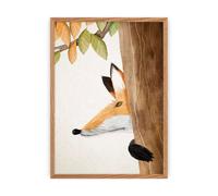 Tableau photo du renard histoire forestière Yellow Tipi Marron 30x40 cm