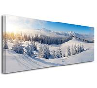 Tableau Photo Montagne des CARPATES - Impression Photo Paysage sur Toile décoration Murale - Déco Maison, Cuisine, Salon, Chambre Adulte - 80x30 cm