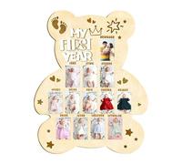 Tableau Photo Première Année Bébé Forme Mignonne, Présentoir d', Suivi de | Cadre D'Enregistrement De Croissance Pour Pour Nouveaux Parents, Familles D'Accueil, Photographes, Premier An