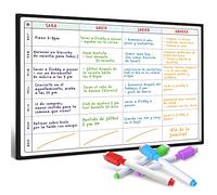Tableau Planificateur de Repas et Agenda par SmartPanda - Grand Calendrier Magnétique, Idéal pour des Examens, des Tâches Ménagères ou des Régimes Alimentaires - en Espagnol