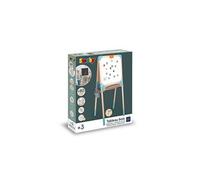 Smoby - Tableau Bois - Double Face Blanche Magnétique + Ardoise Craie - Pliable - 80 Accessoires Inclus - 72 Lettres et Chiffres Magnétiques - A Partir de 3 Ans