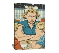 Tableau Pop Art Comics - Affiche Decoration Murale Vintage Retro - Impression Sur Toile Pour Cuisine - Tableau Moderne Humour - Deco Murale Vintage Salon - Idée Cadeau Mère (40x30cm)