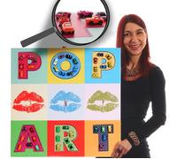 Tableau Pop Art En 3d Voitures / Toile De Décoration Murale Xl 60x60cm