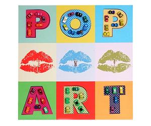 tableau pop art en 3D voitures / toile de décoration murale XL - 60x60cm