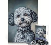 Tableau Portrait de Caniche, Puzzle de 1000 pièces pour Adolescents, améliore la mémoire, Loisirs faciles, découpe Ferme, décoration Murale (50x75cm)