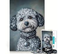 Tableau Portrait de Caniche, Puzzle de 1000 pièces pour Adolescents, améliore la mémoire, Loisirs faciles, découpe Ferme, décoration Murale (50x75cm)