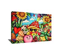 Tableau Pour Chambre Enfant - Affiche Décoration Murale Colorée - Impression Sur Toile Pop Art - Tableau Abstrait Moderne Sur Toile - Déco Murale Champignon - Idée Déco Chambre (40x30cm)