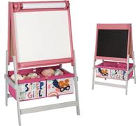 Tableau pour enfants "Super Girl" de Ginger Home - Tableau 3 en 1 avec tableau à craies, tableau blanc et rouleau de papier