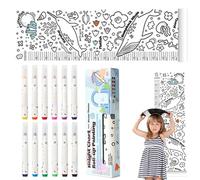 Tableau pour la croissance des - Rolling graphique de hauteur, peinture ensemble de peinture de hauteur à colorier pour | Avec 12 couleurs, autocollants de coloriage pour la décoration
