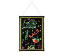 Tableau publicitaire lumineux à LED, 70 x 50 cm, avec 7 couleurs de lumière, 18 combinaisons, 8 surligneurs, télécommande, tableau publicitaire pour la décoration