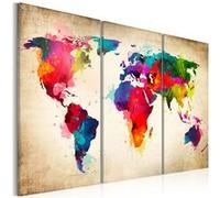 Tableau Rainbow Continents-Taille L 120 x H 80 cm Imprimé G