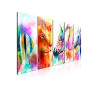 Tableau Rainbow Watercolours (5 Parts) Narrow-Taille L 200 x H 80 cm