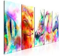 Tableau Rainbow Watercolours (5 Parts) Narrow-Taille L 225 x H 90 cm Imprimé G