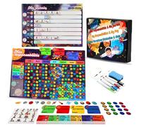 Tableau Récompense Enfant Montessori-Jeu Educatif Routine Matin Soir 2-en-1 | 2 Tableaux 29x21cm-280 Etoiles,Planning Apprendre Comportement Motiver Enfant et Developper Autonomie,Cadeau Rentrée Scolaire