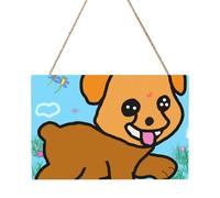 Tableau rectangulaire en forme de chien de dessin animé en cours d'exécution. 20,3 x 30,5 cm. Décoration murale élégante et moderne pour améliorer votre espace.