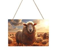 Tableau rectangulaire en forme de mouton australien. 20,3 x 30,5 cm. Décoration murale élégante et moderne pour améliorer votre espace.