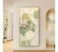 Tableau représentant neuf poissons suspendus avec cadre doré, sculptures murales, grandes décorations murales, peinture murale pour salon, bureau, salle de bain et cuisine(A,60 * 120cm)