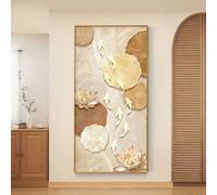 Tableau représentant neuf poissons suspendus avec cadre doré, sculptures murales, grandes décorations murales, peinture murale pour salon, bureau, salle de bain et cuisine(D,50 * 100cm)