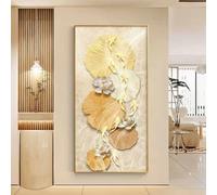 Tableau représentant neuf poissons suspendus avec cadre doré, sculptures murales, grandes décorations murales, peinture murale pour salon, bureau, salle de bain et cuisine(C,60 * 120cm)