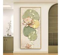 Tableau représentant neuf poissons suspendus avec cadre doré, sculptures murales, grandes décorations murales, peinture murale pour salon, bureau, salle de bain et cuisine(B,50 * 100cm)