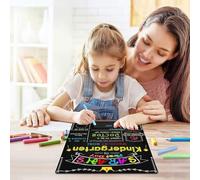 Tableau réversible pour signe du premier / dernier, 21X29CM | Message Boards Back to School Signs for Preschool Back to Decoration Chalkboard Educational Photo Backdrop