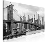 Tableau - Road to Manhattan (1 Part) Narrow Black and White - 135x45 Artgeist (8262)