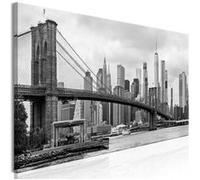 Tableau - Road to Manhattan (1 Part) Narrow Black and White - 135x45 Artgeist (8262)