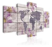 Tableau Romantic World Map-Taille L 100 x H 50 cm